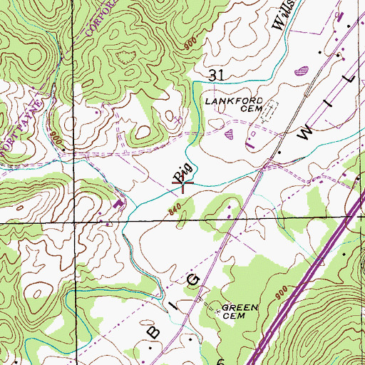 Topographic Map of Beeson Branch, AL