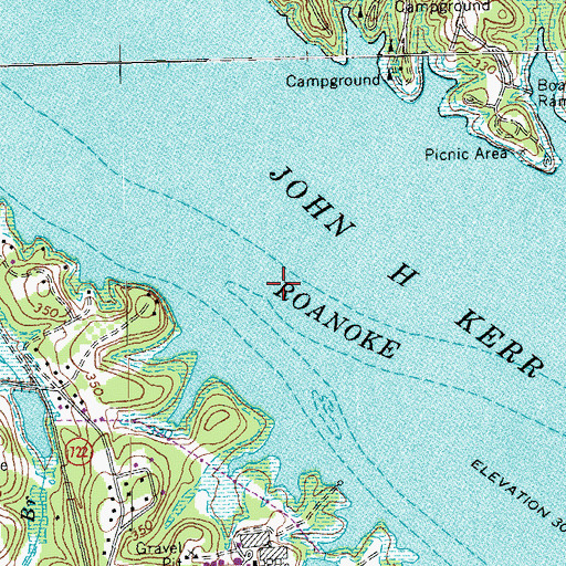 Topographic Map of Towns Mill Dam (historical), VA