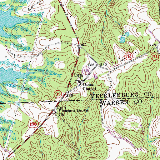 Topographic Map of Union Chapel Cemetery, VA