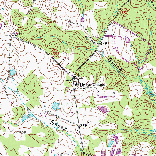 Topographic Map of Union Chapel Cemetery, VA
