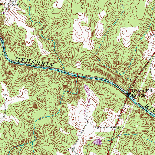 Topographic Map of Union Mill (historical), VA