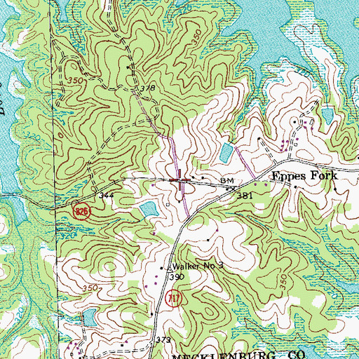Topographic Map of Whits Point, VA