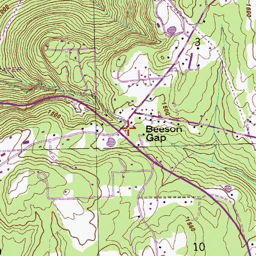 Topographic Map of Beeson Gap, AL