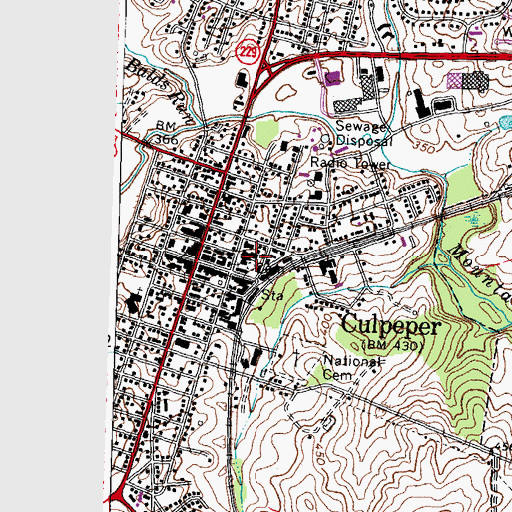 Topographic Map of Ann Wingfield Public School (historical), VA