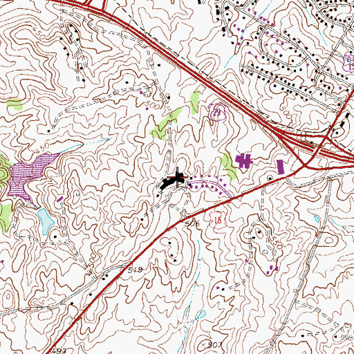 Topographic Map of Baptist Home for the Aged, VA