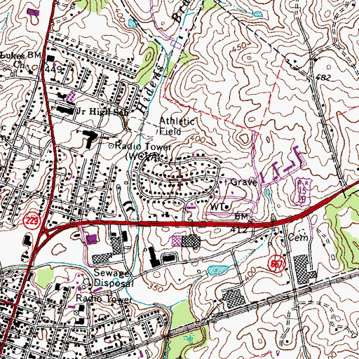 Topographic Map of Belle Parc, VA