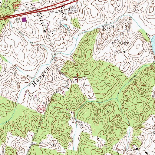 Topographic Map of Brocktown School (historical), VA