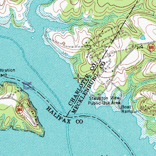 Topographic Map of Abbeville Mill (historical), VA