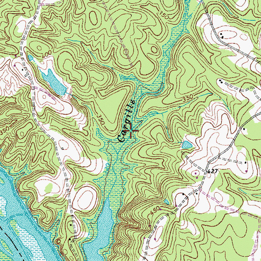 Topographic Map of Cargills Creek Wildlife Management Area, VA