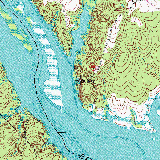 Topographic Map of Clays Quarry, VA