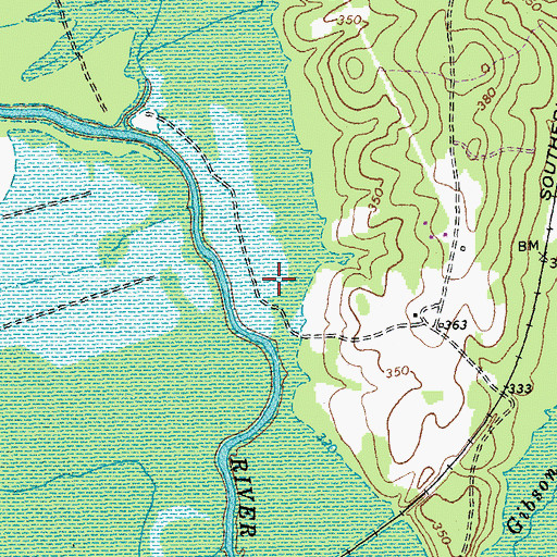 Topographic Map of Banister River Wildlife Management Area, VA