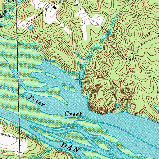 Topographic Map of Cherry Branch, VA