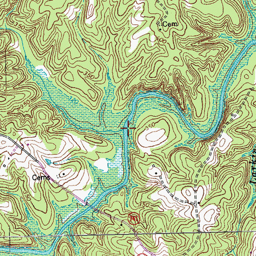 Topographic Map of Hudson Branch, VA