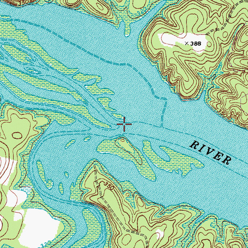 Topographic Map of Hyco Falls (historical), VA