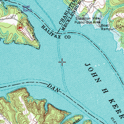 Topographic Map of Jeffreys Chute (historical), VA