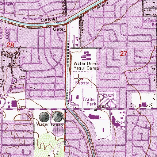 Topographic Map of Salt River Power Plant, AZ