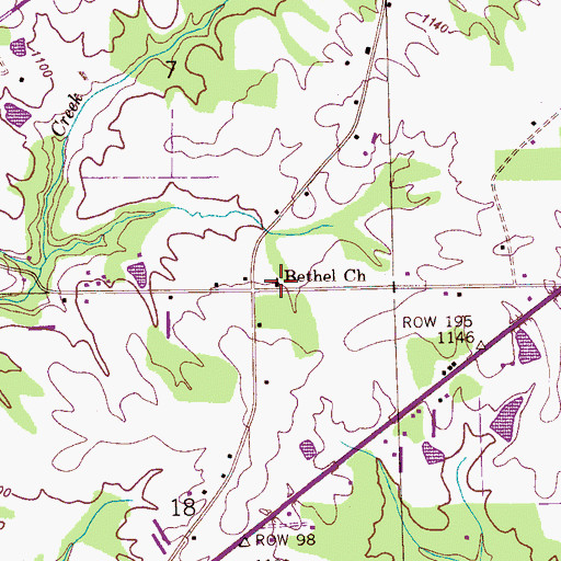 Topographic Map of Bethel Church, AL