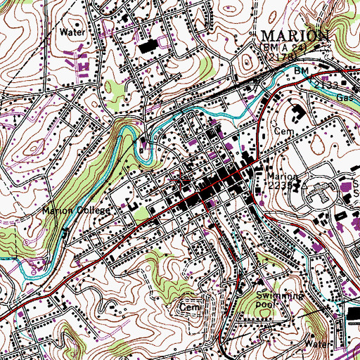 Topographic Map of Seventh Day Adventist Church of Marion, VA