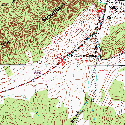 Topographic Map of Valley View School (historical), VA