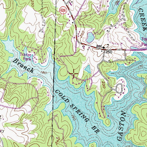 Topographic Map of Delbridge Estates, VA