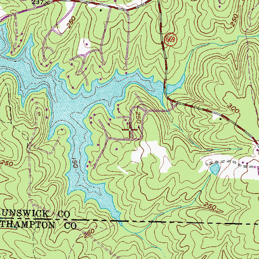 Topographic Map of Hidden Acres, VA