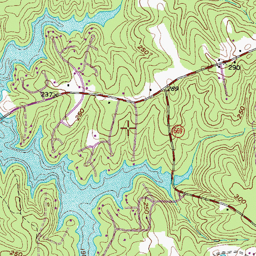 Topographic Map of Lake Gaston Estates, VA