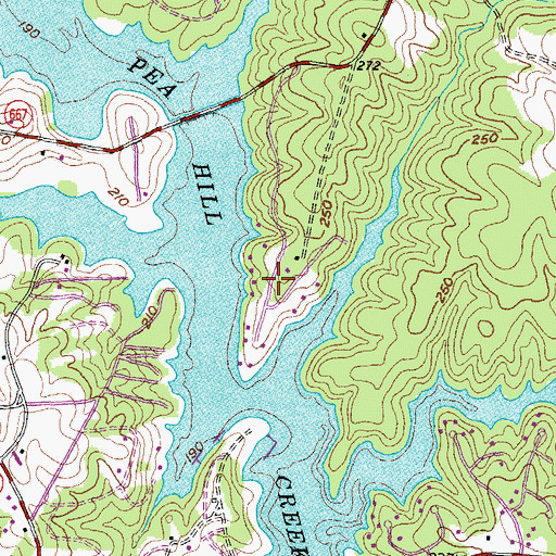 Topographic Map of Pea Hill Estates, VA