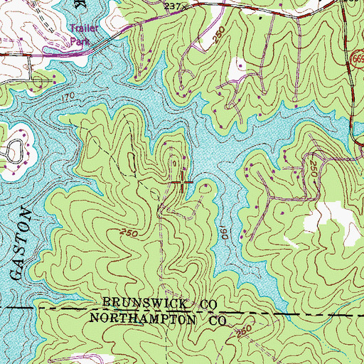 Topographic Map of Southside Shores, VA