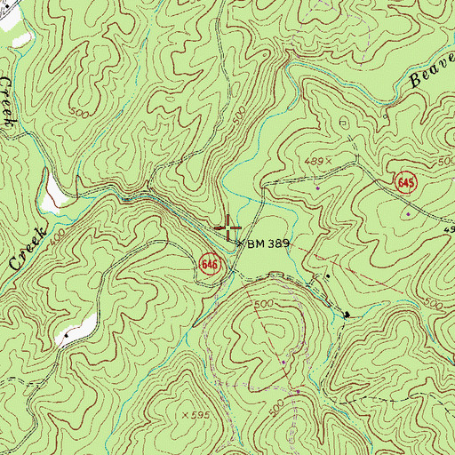 Topographic Map of Ariel Church (historical), VA