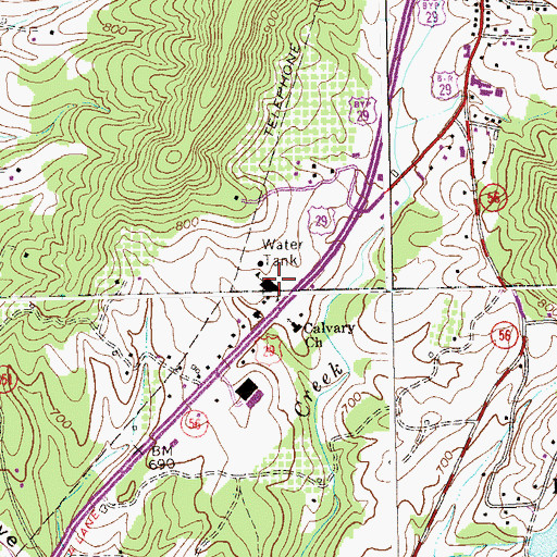 Topographic Map of Lovingston Elementary School, VA