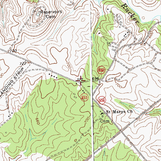 Topographic Map of Oak Ridge, VA