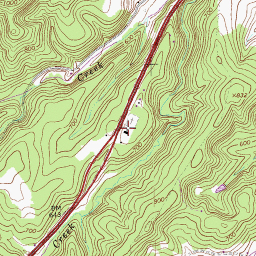 Topographic Map of Ridgecrest Baptist Church, VA