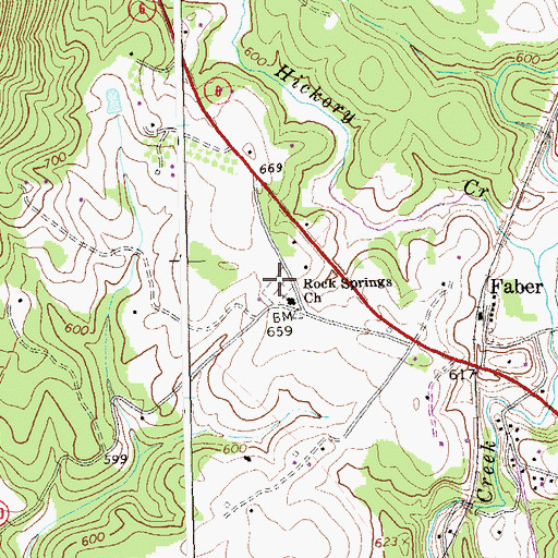 Topographic Map of Rock Spring Cemetery, VA
