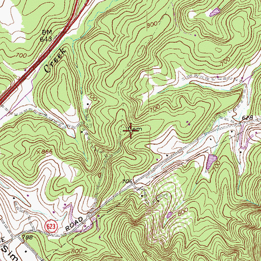 Topographic Map of Walnut Grove Church (historical), VA