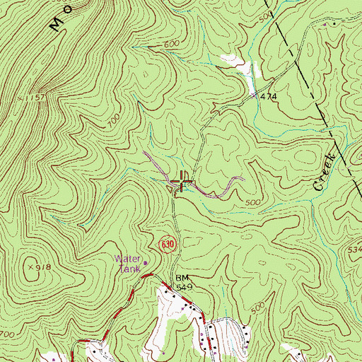 Topographic Map of Kleinburg School (historical), VA
