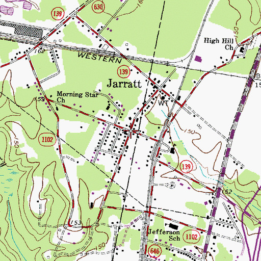 Topographic Map of Centenary United Methodist Church, VA