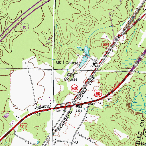 Topographic Map of Emporia Country Club, VA