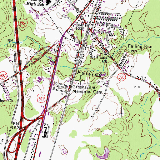 Topographic Map of Falling Run Waste Water Treatment Plant, VA