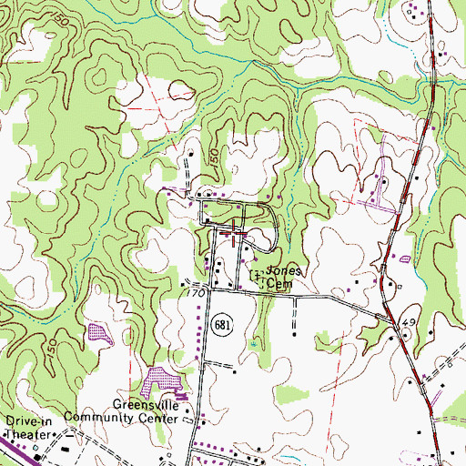 Topographic Map of Greenwood Park, VA