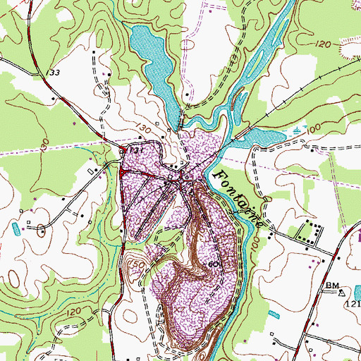 Topographic Map of Hitchcock Mill (historical), VA