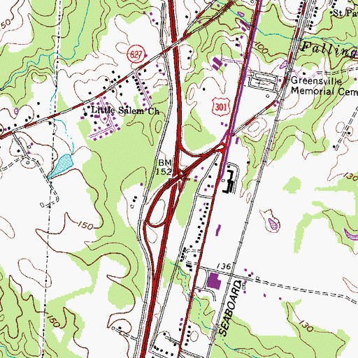 Topographic Map of Interchange 8, VA