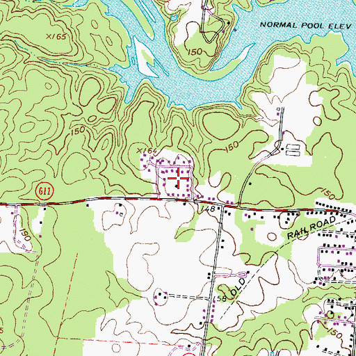 Topographic Map of Lincoln Heights, VA