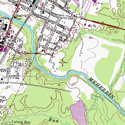 Topographic Map of Meherrin River Park, VA