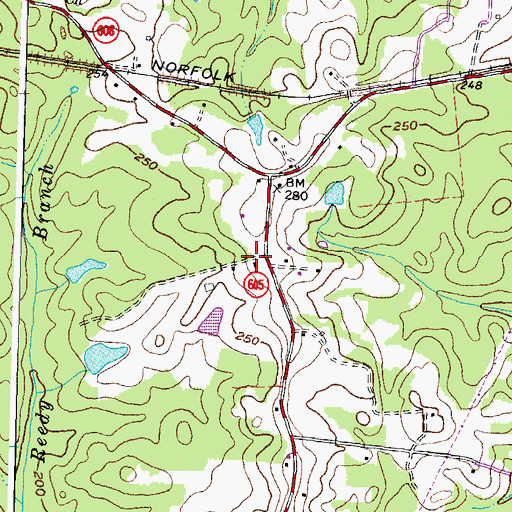 Topographic Map of Oak Lawn, VA