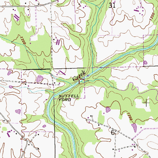 Topographic Map of Big Branch, AL