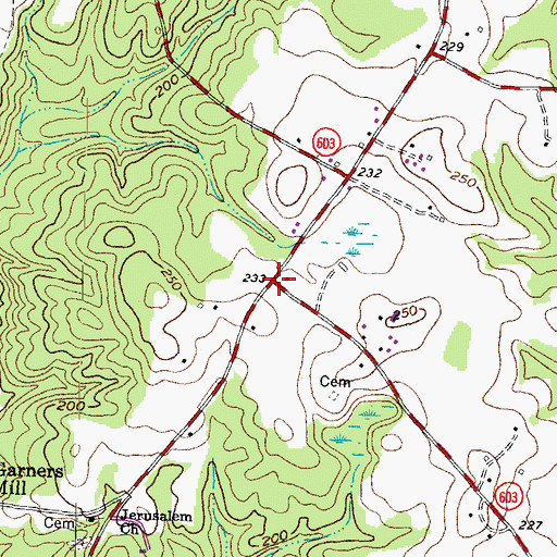 Topographic Map of Slates Corner, VA