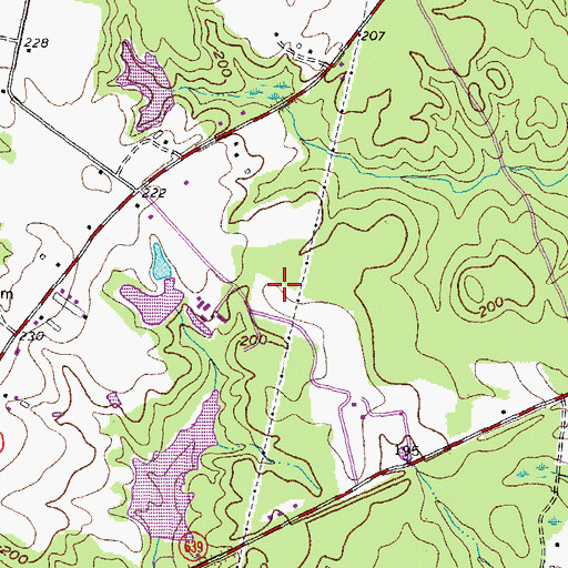 Topographic Map of Southern Grove Farms, VA