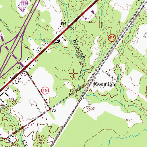 Topographic Map of Three Creek Waste Water Treatment Plant, VA