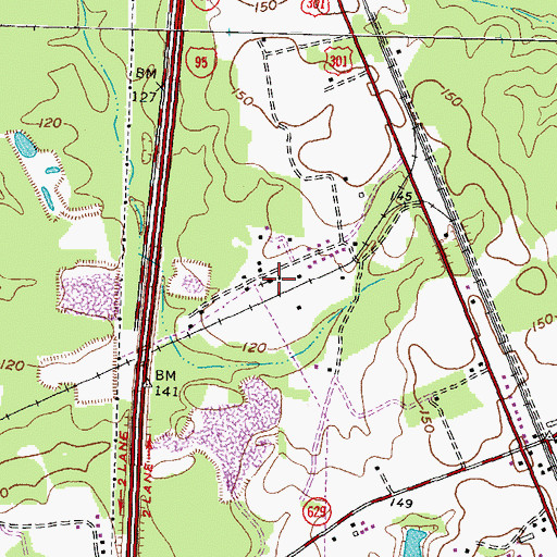 Topographic Map of Wings of Faith Church, VA