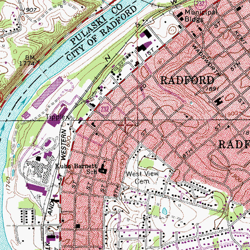 Topographic Map of Baptist Tabernacle, VA